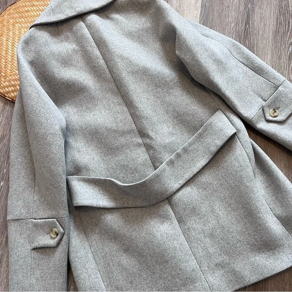 J. Crew melton wool peacoat‎ in gray women’s size 8 - Image 8