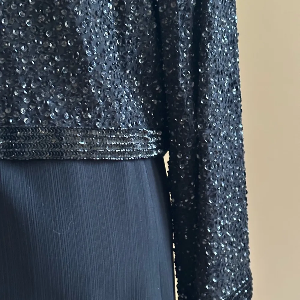 Niteline Della Roufogali Black Elegant Beaded 1 Top Hook Closure SZ L Size L - Image 7