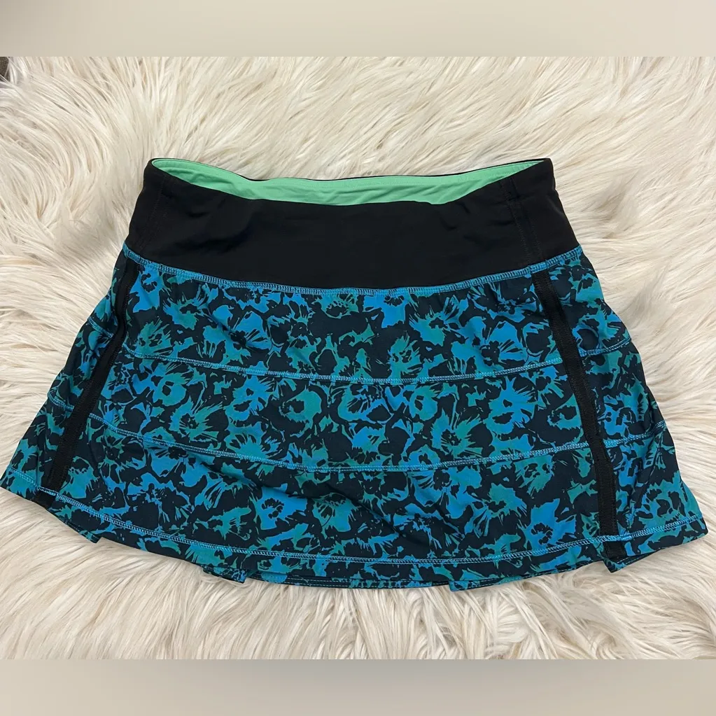 Lululemon Pace Rival Skirt II Regular Size 4 Fleur Sombra Black Swift - Image 3