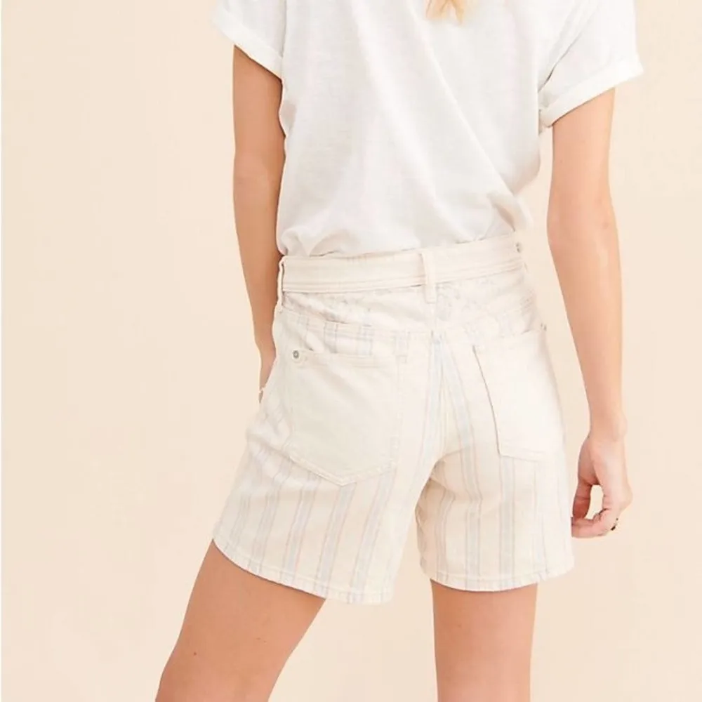 NWT Pilcro High-Rise Striped Boyfriend Denim Shorts - Image 2