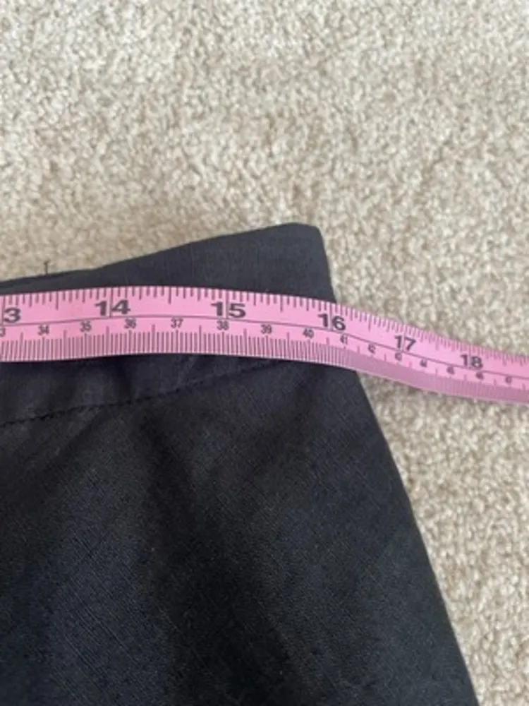 Goth Black Linen Lace Mesh Detail Skirt Women Lagenlook Whimsigoth Witchy SZ 10 - Image 8