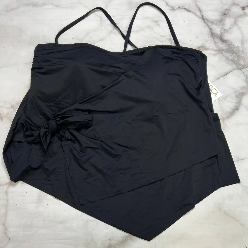 Becca ETC Asymmetrical Wrap Tankini Top Size 3X (22 - Image 2