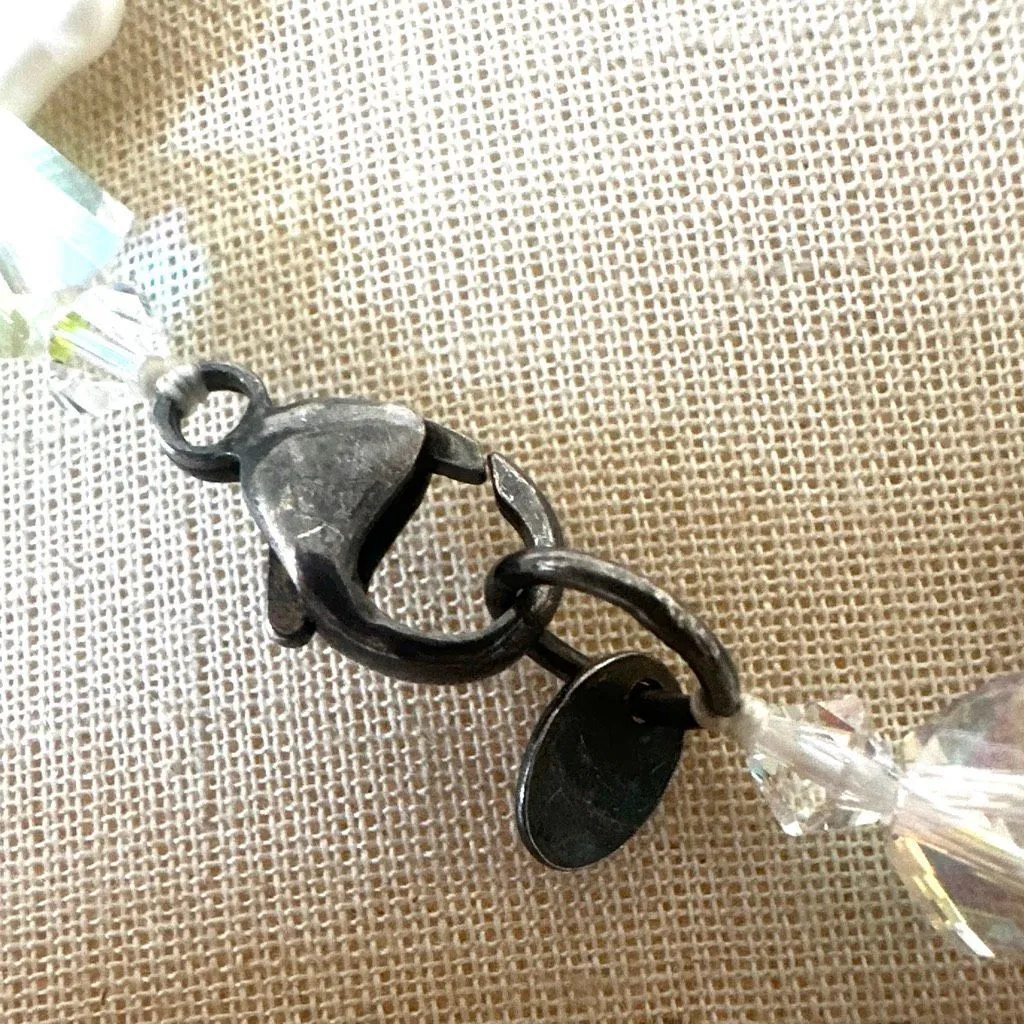 Sterling Silver LUO – Freshwater Stick Pearl Necklace w/ Swarovski Crystals - Image 5