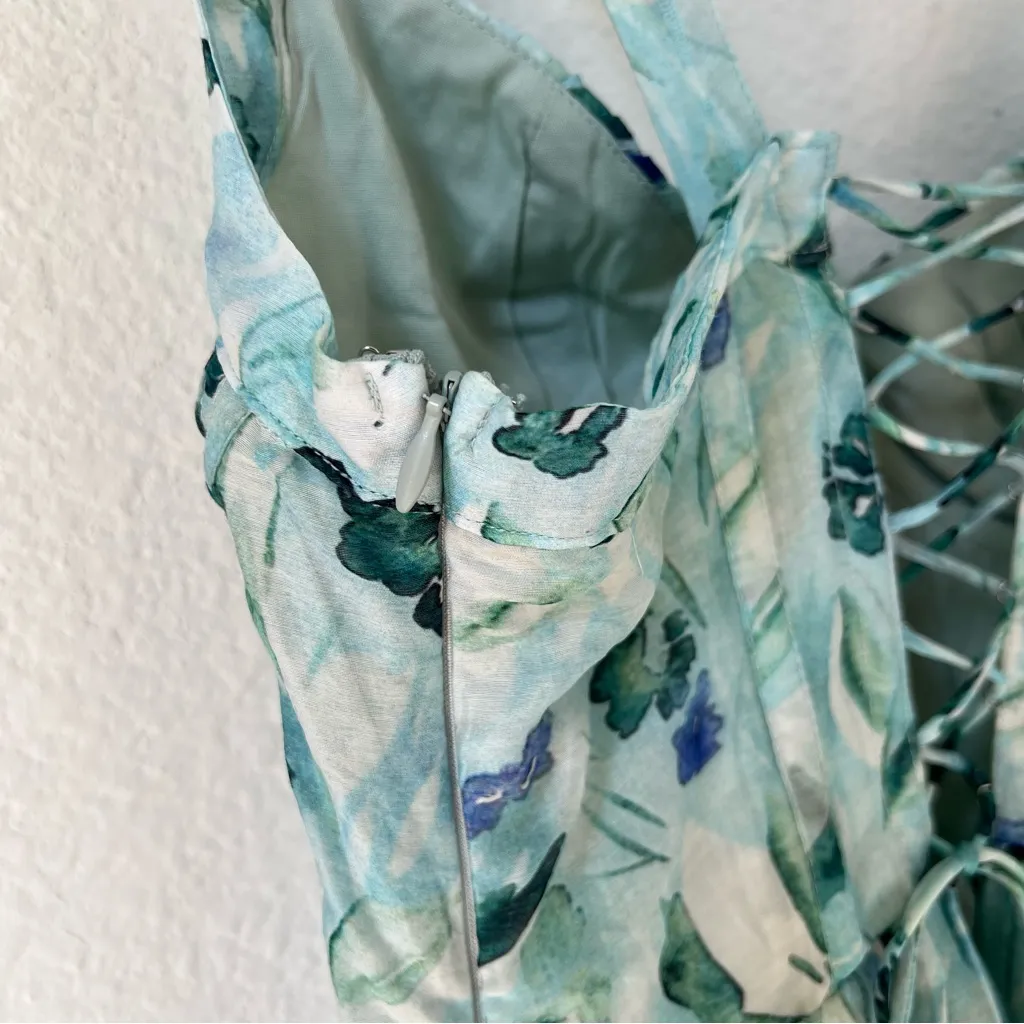 ASTR The Label Kelby Maxi Dress in Green Blue Floral - Small - Image 8