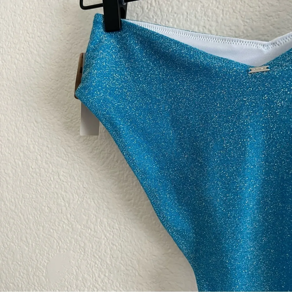 PINK VS NWT Blue Sparkle Bikini Bottom S - Image 6