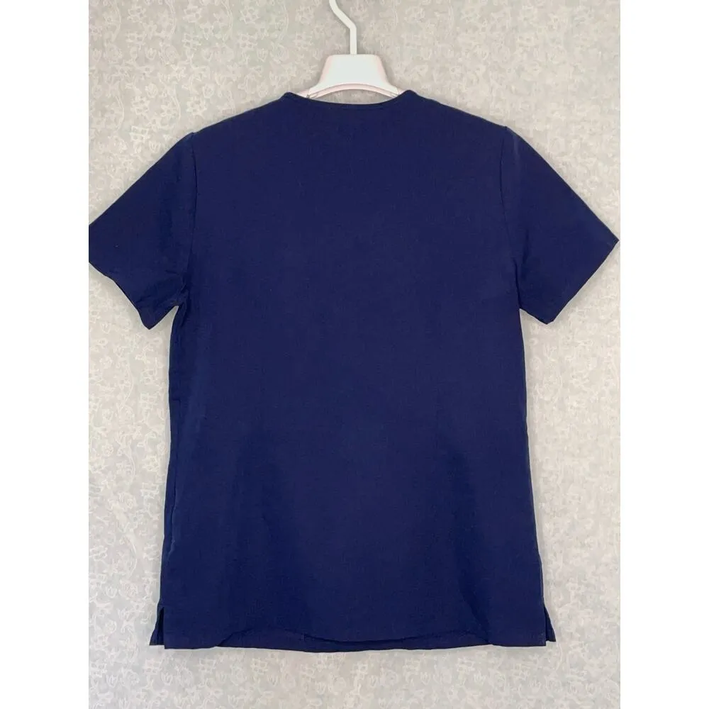 FIGS Casma Three Pocket Scrub Top Womens Medium Dark Blue - Image 4