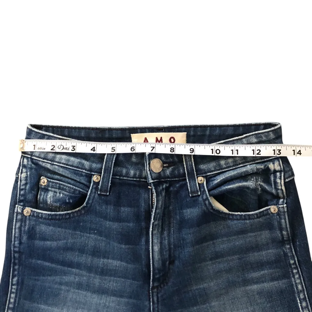 C AMO Twist Dark Vintage Blue Wash Women Mid Rise Ankle Jeans Size 25 NWOT - Image 9