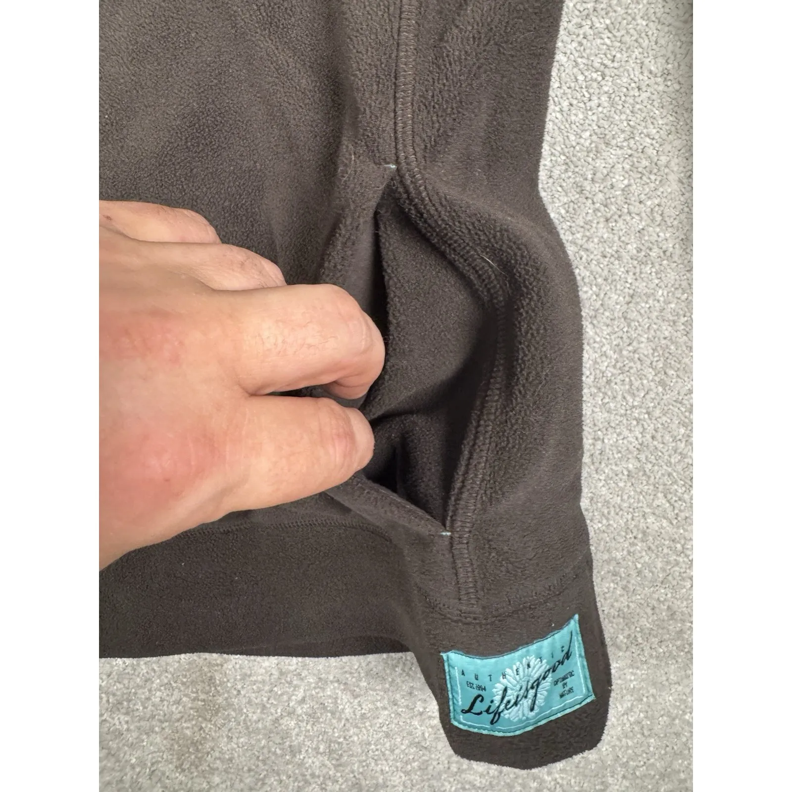 Life Is Good Jacket Womens Large Brown 1/4 Zip Fleece Relaxed Fit Casual Cozy - Image 4