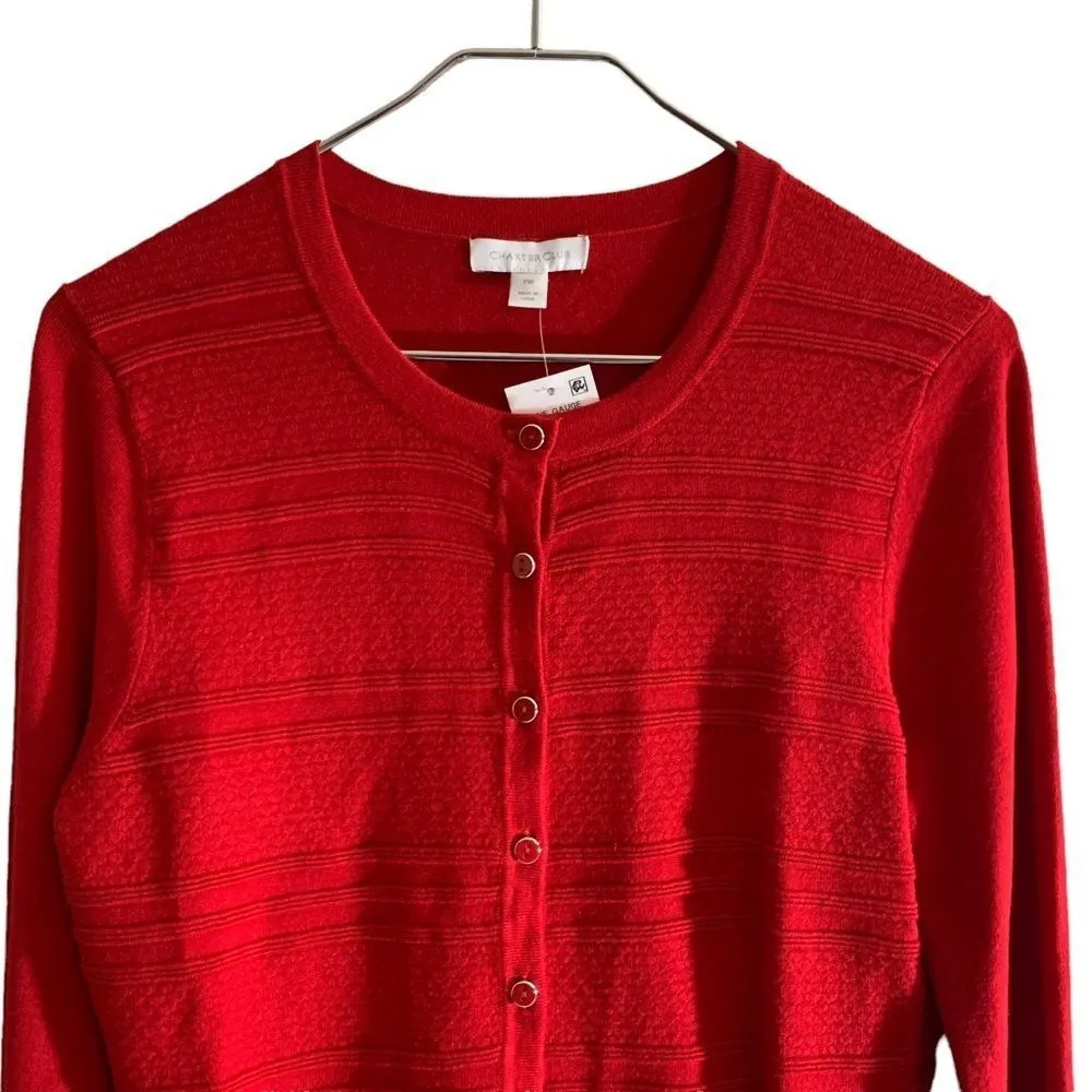 Charter Club Red‎ Button Down Cardigan - PM - NWT - Image 3