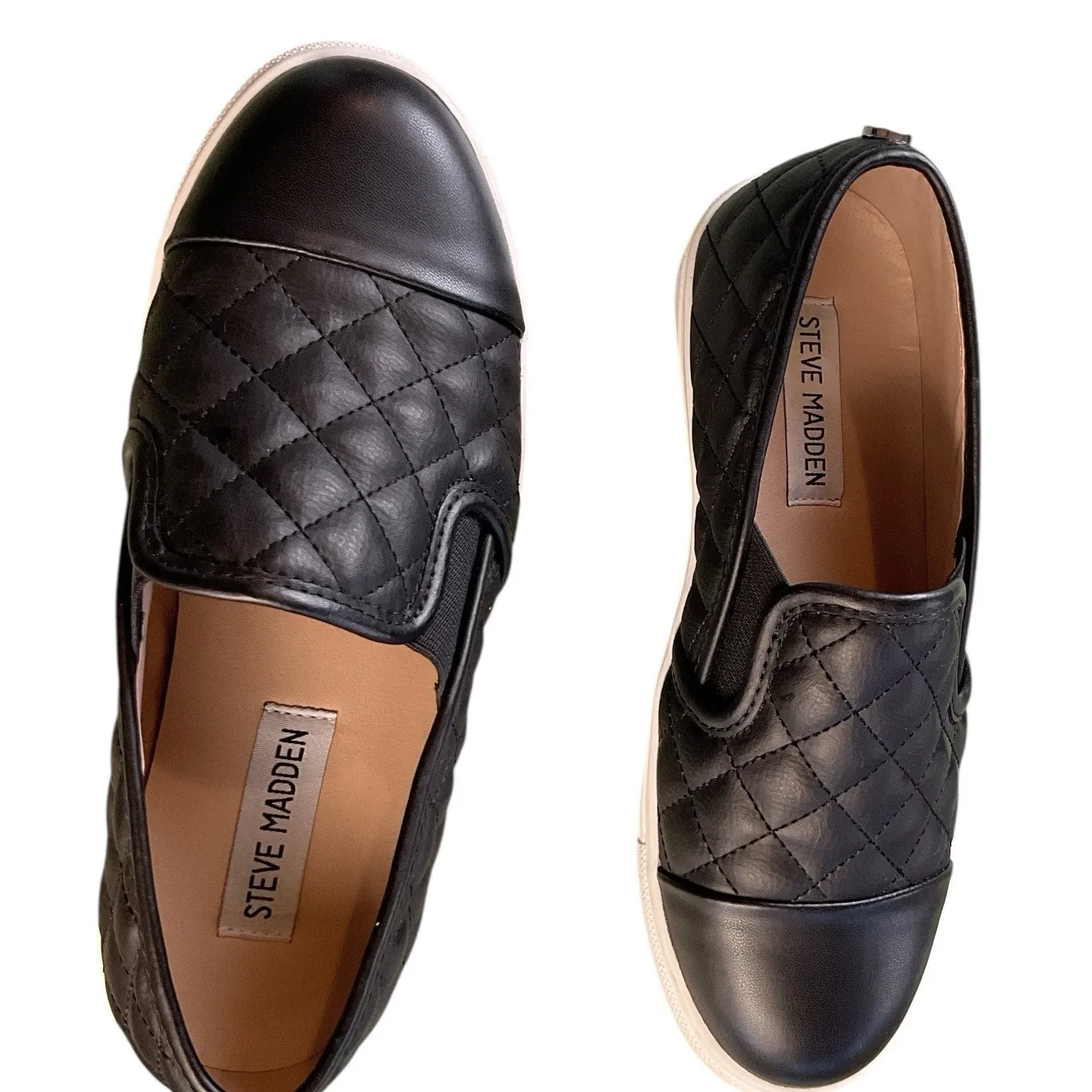 Steve Madden Zaander Quilted Slip‎ on Leather Flocked Fashion Sneaker Women's 6 - Image 6