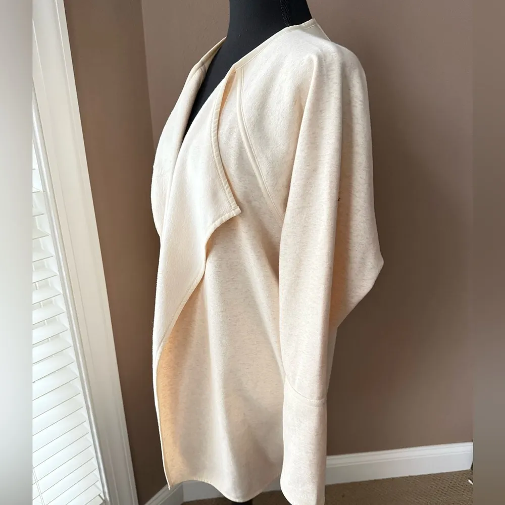 Athleta Cozy Women’s Long Sleeve Woman’s Wrap Jacket in Heather Beige - Image 4