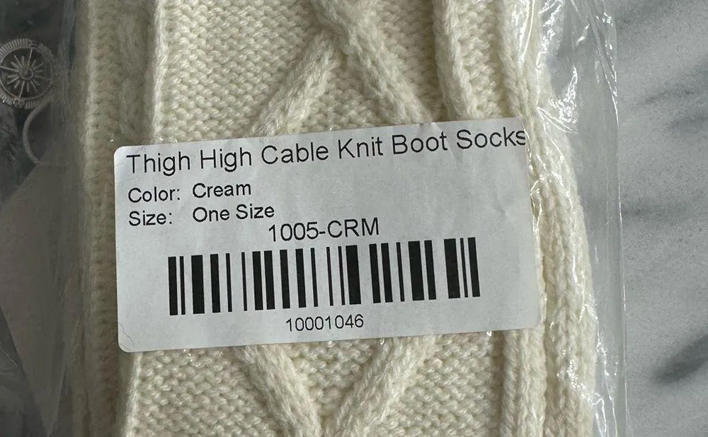 Show Me Your Mumu High Cream Knee Cable Knit Socks One Size New NWT - Image 5