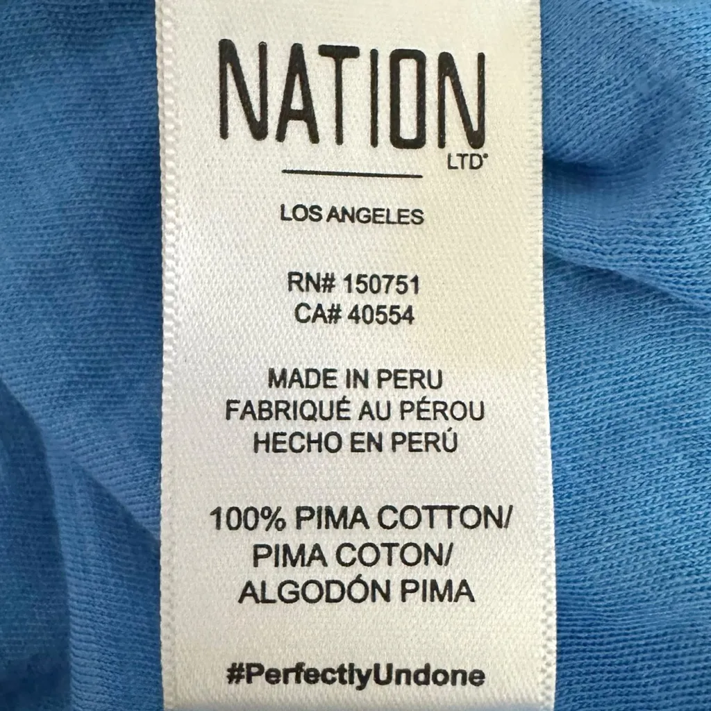 Nation LTD Winslow Shirred T-Shirt Dress in Lapis NWT Size XS - Image 8