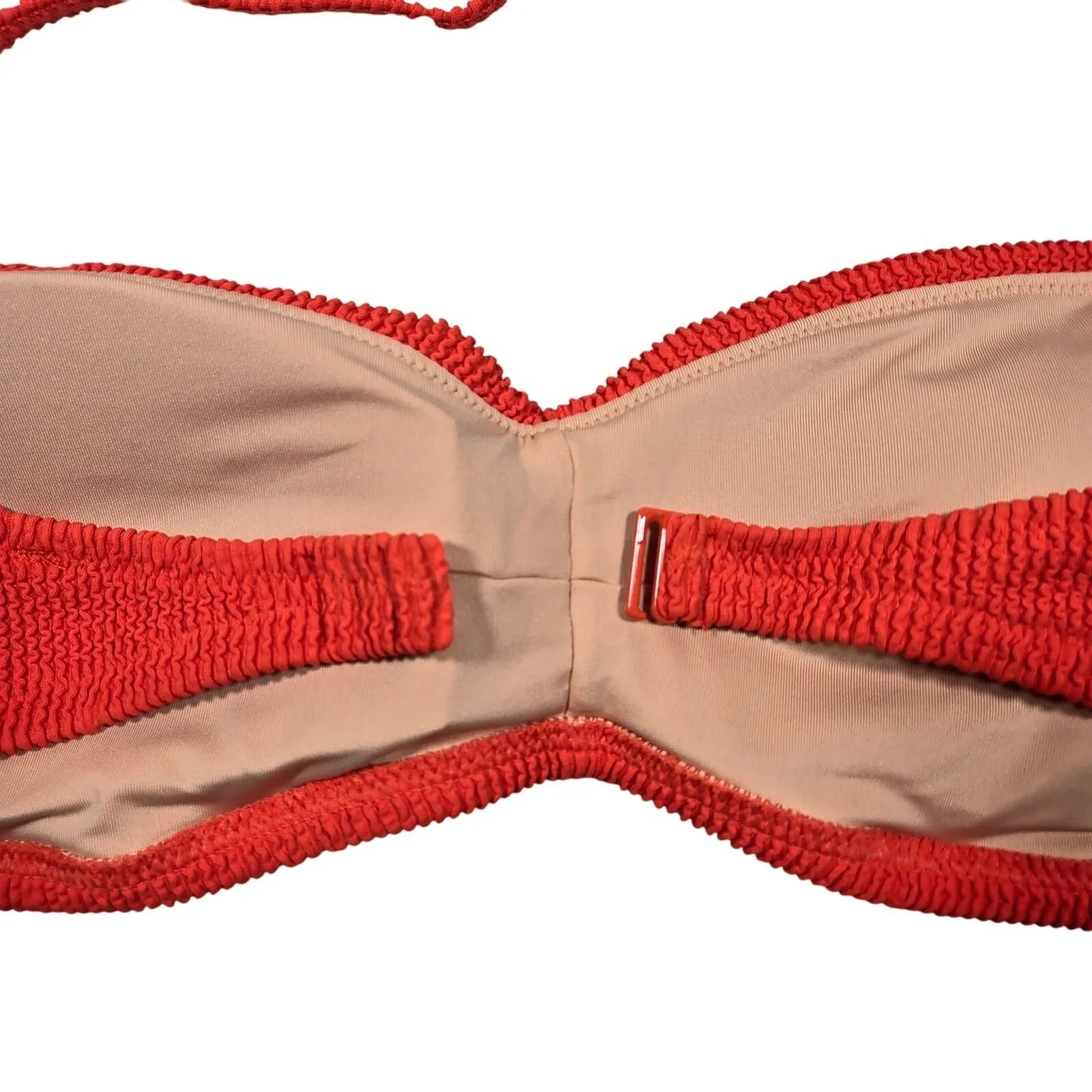 J Crew Swim‎ Red Textured Bandeau Bikini Top Swimsuit XXL - Image 3