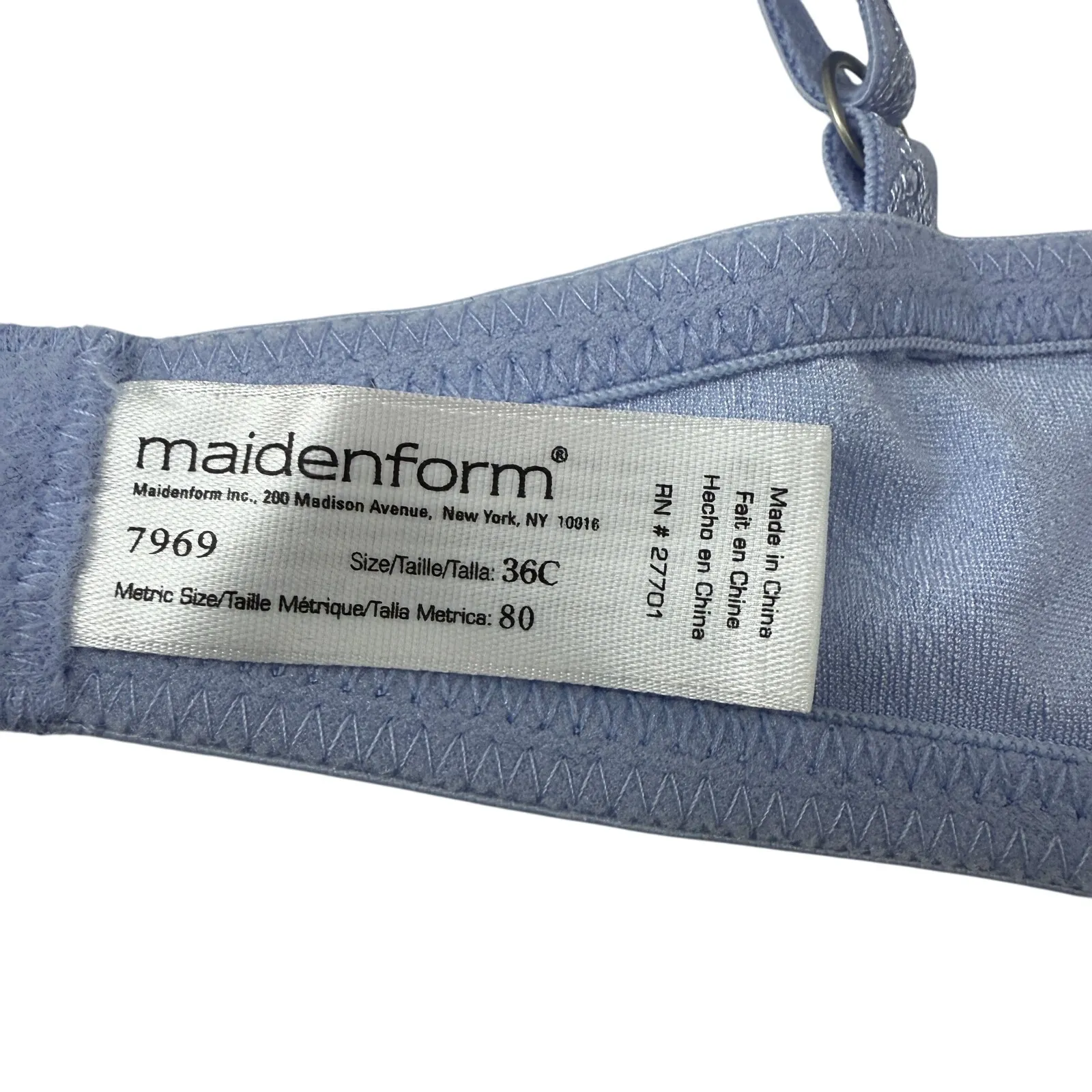 Maidenform One Fabulous Fit Bra Panty Lingerie Set Pale Blue Womens 36C/Large - Image 8