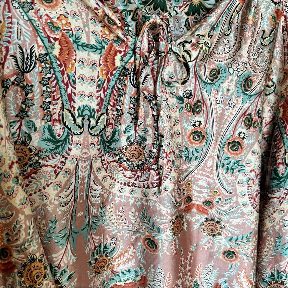 Merit Boho Blush Pink Gold Business Casual Blouse 2X Orange - Image 4