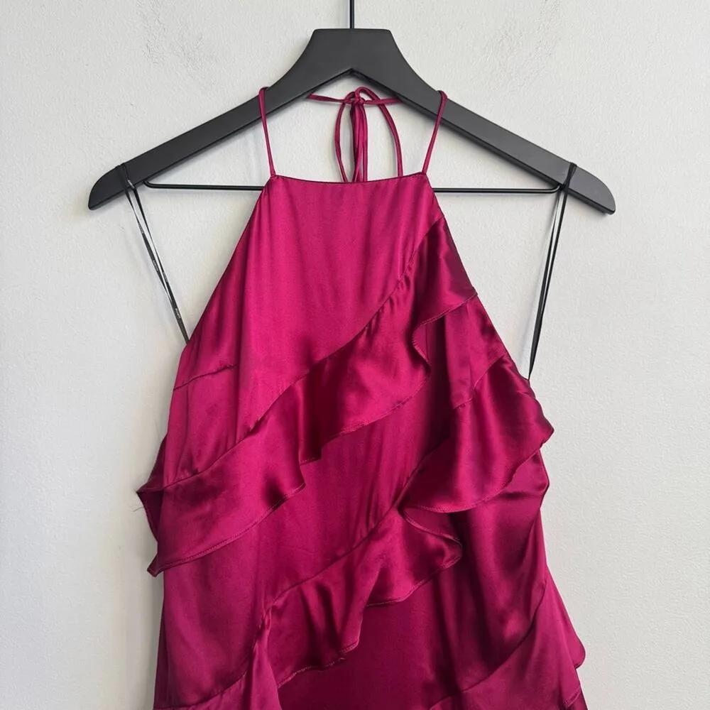 Elliatt Prestigious Silk Mini Dress in Berry S - Image 5