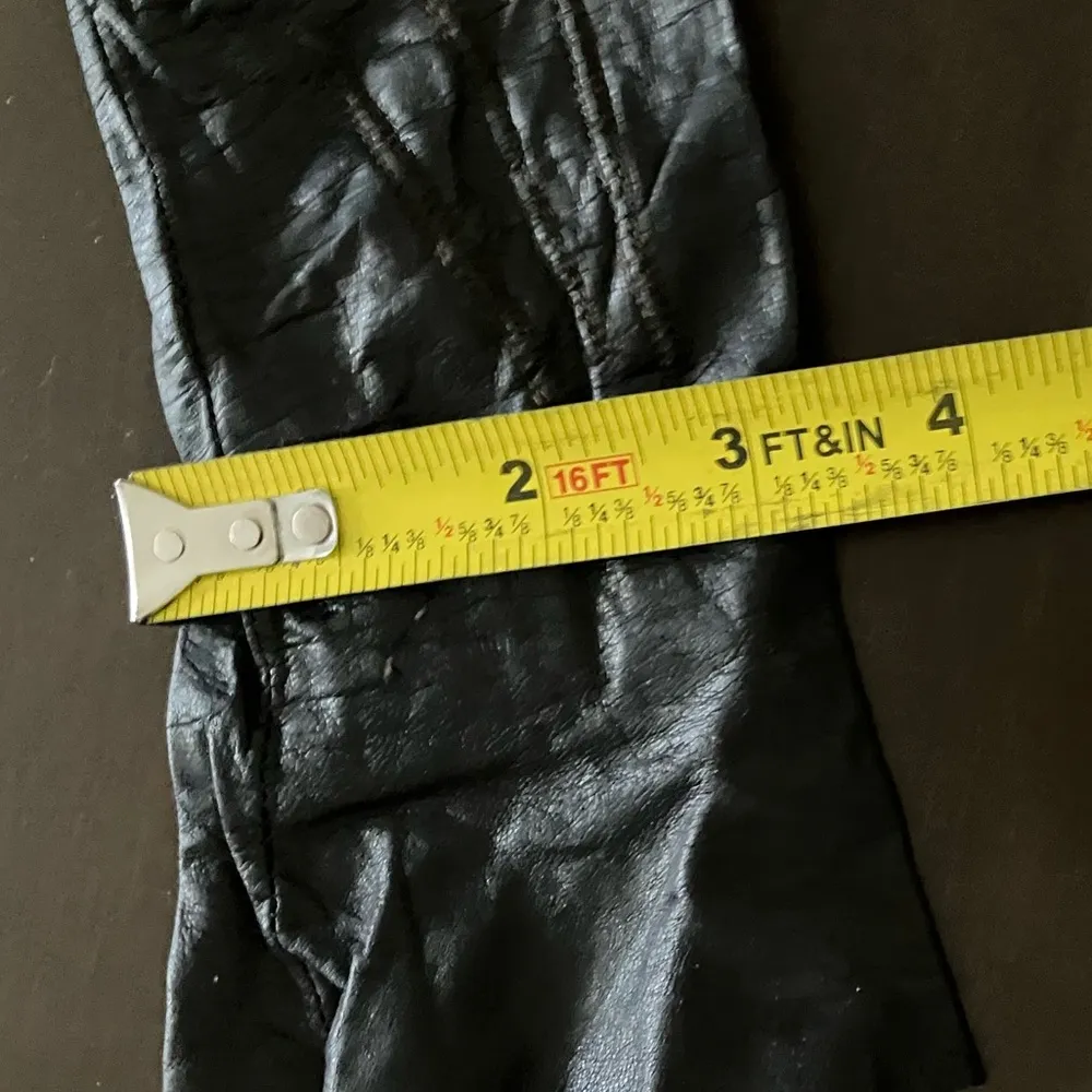 Vintage Black Leather Gloves Size S - Image 10