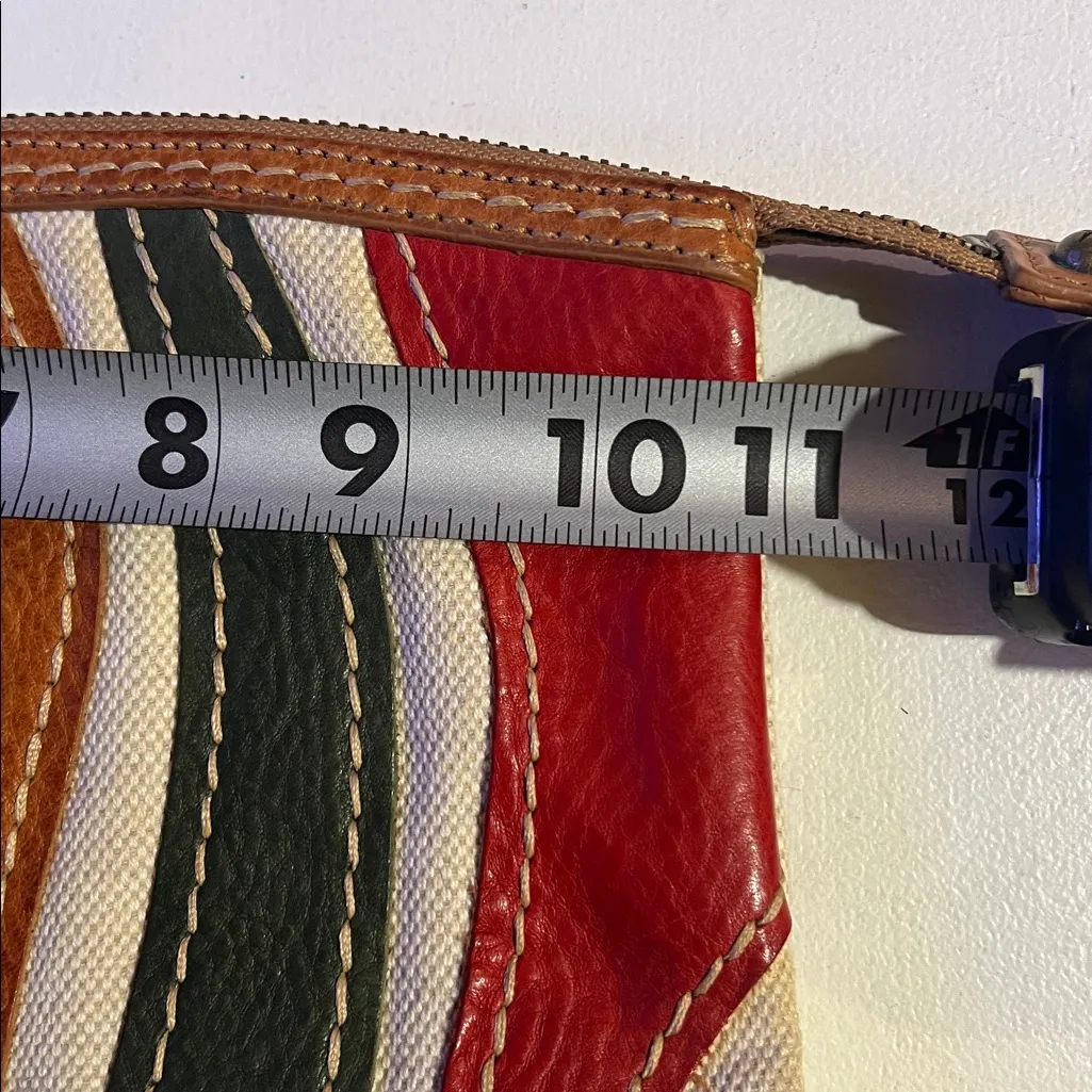 Frye leather and canvas multicolored clutch wristlet Tan - Image 13