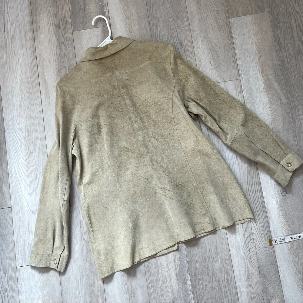 Marsh Landing Leather Jacket Beige (large) y2k vintage suede minimalist casual - Image 4