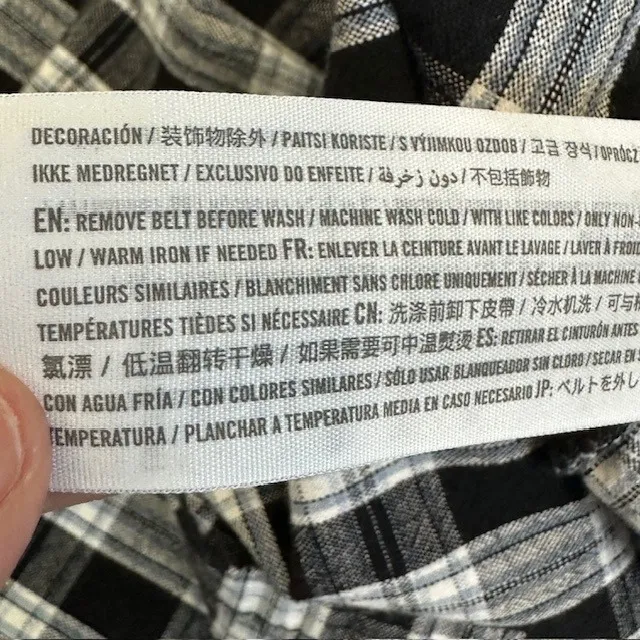 Hollister‎ Plaid Mini Dress Sleeveless Black White Casual Size M - Image 14