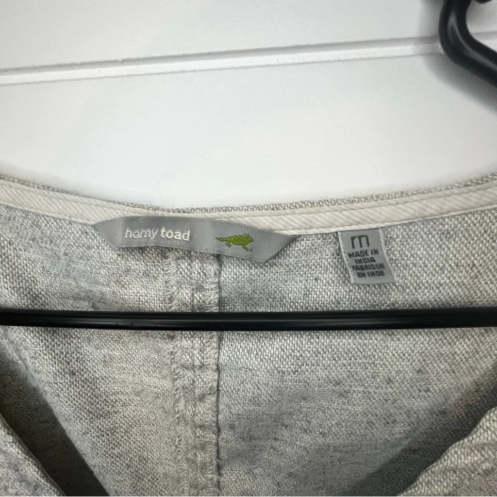 Horny Toad Gray Button-Front Midi Dress Wool Blend Medium Minimalism Casual - Image 7