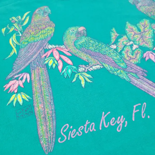 Vintage  Shirt Size Small 90s Single Stitch T-Shirt Siesta Key, Fl. Graphic Unisex - Image 5