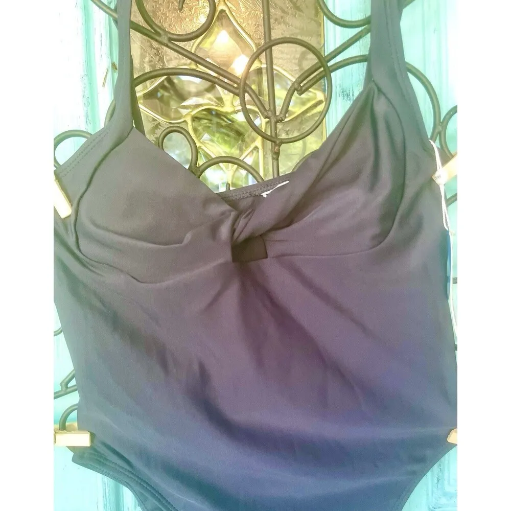 CUPSHE Navy Blue 1-Piece Swimsuit XS NWT - Image 2