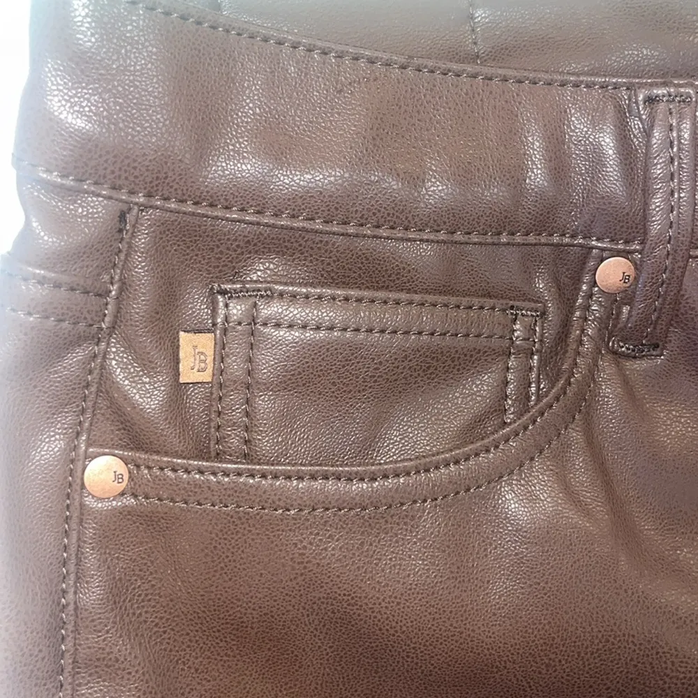 Judy Blue Faux Leather High Rise Straight Pants | Espresso Brown | 31/13 - Image 7