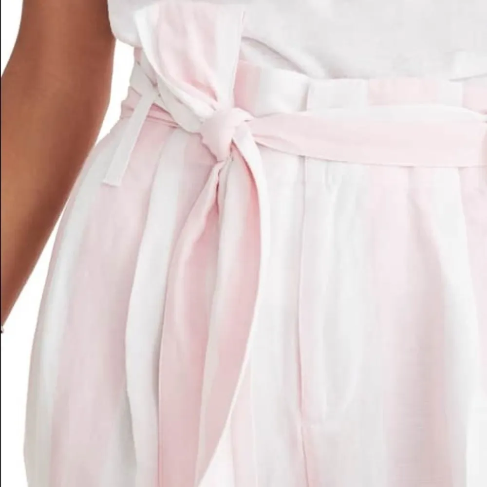 Madewell Pink Stripe Paper Bag Pants - Image 5