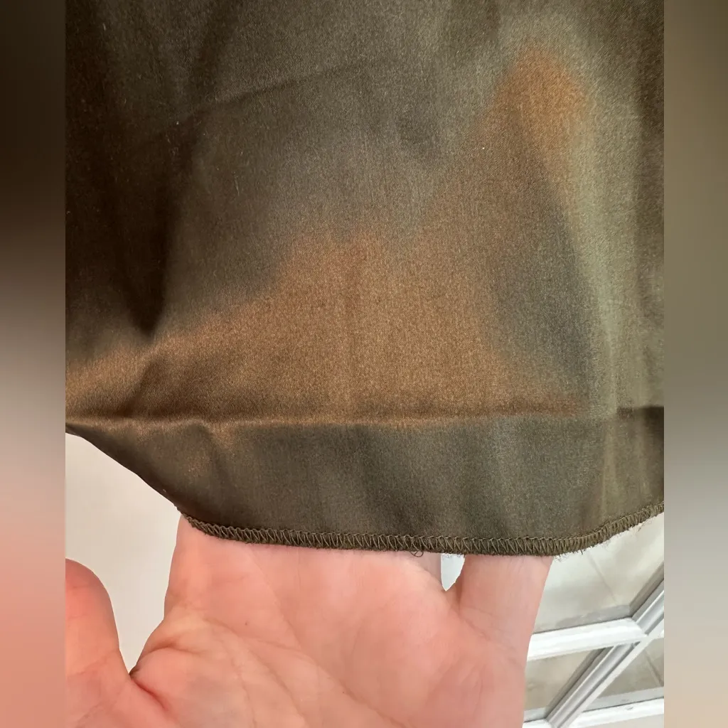 Vintage DKNY Brown Gold Silk Empire Waist Sequin Slip Mini Dress Size 6 Small S - Image 7