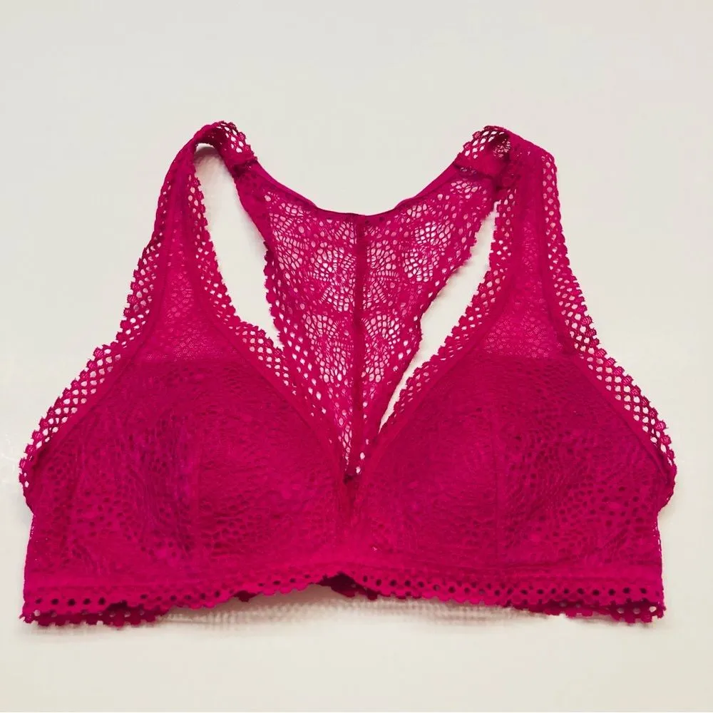Victoria's Secret Pink Lace Bralette Bra Lightly Lined Wireless‎ Racerback Small - Image 5