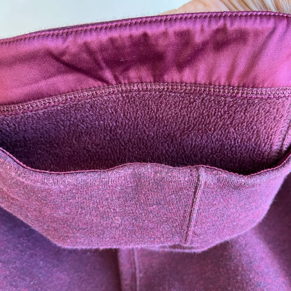 Athleta Sz S M Cozy Karma Funnel Neck Sweatshirt Fleece Burgundy Pullover Top - Image 4