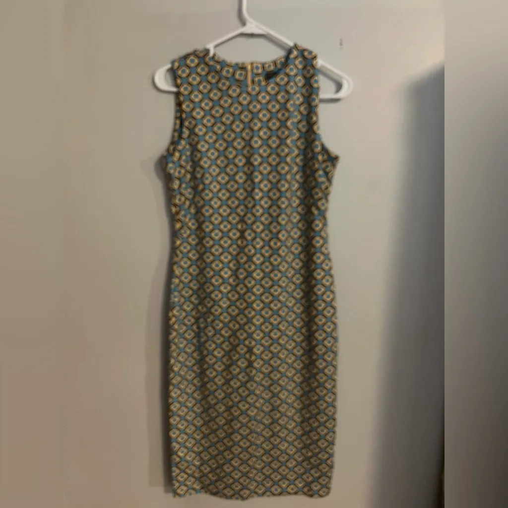 J. McLaughlin blue and tan Devonshire Dress size S‎ - Image 2