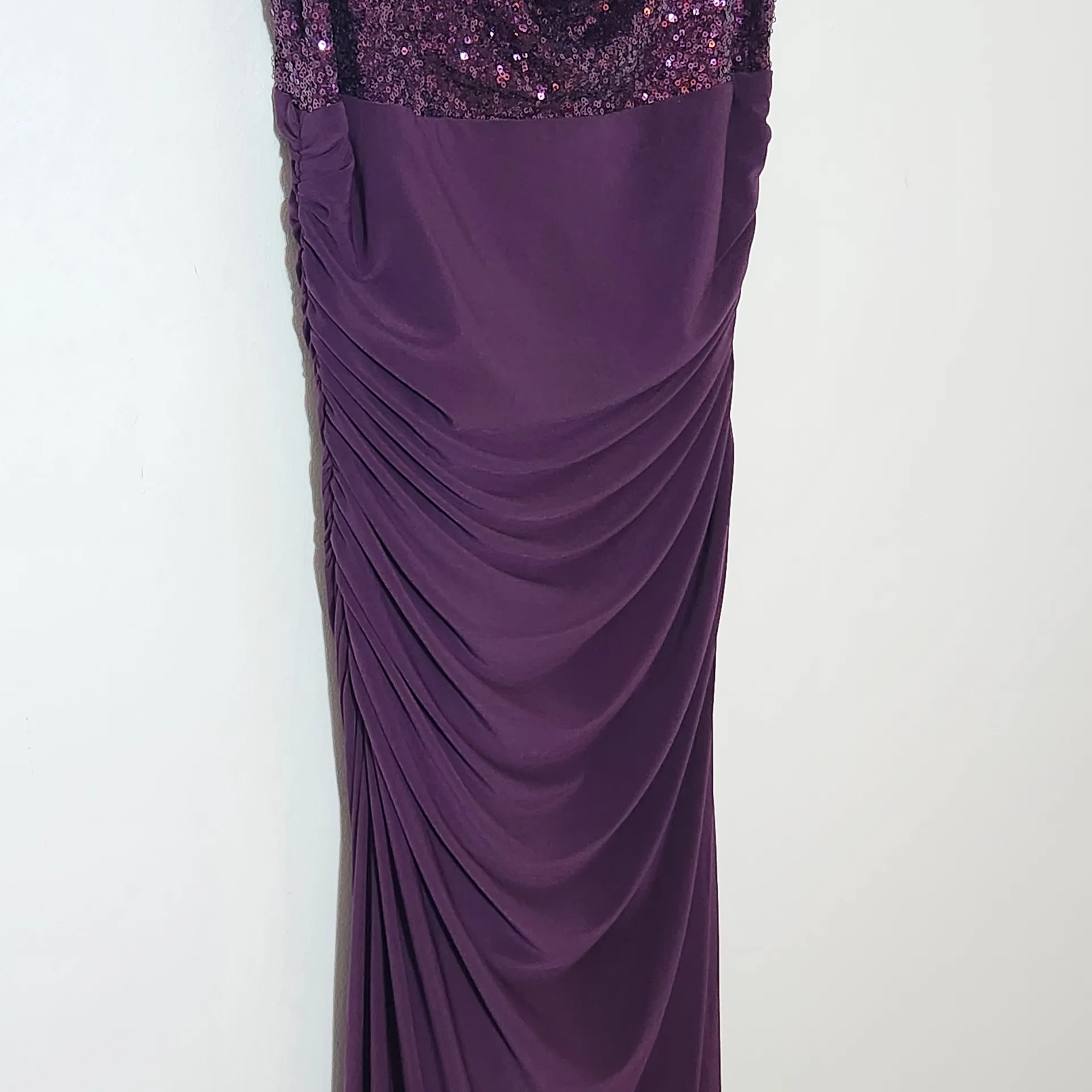 Lauren Ralph Lauren Sleeveless Purple Formal Dress with Sequin Top Size 12 - Image 5