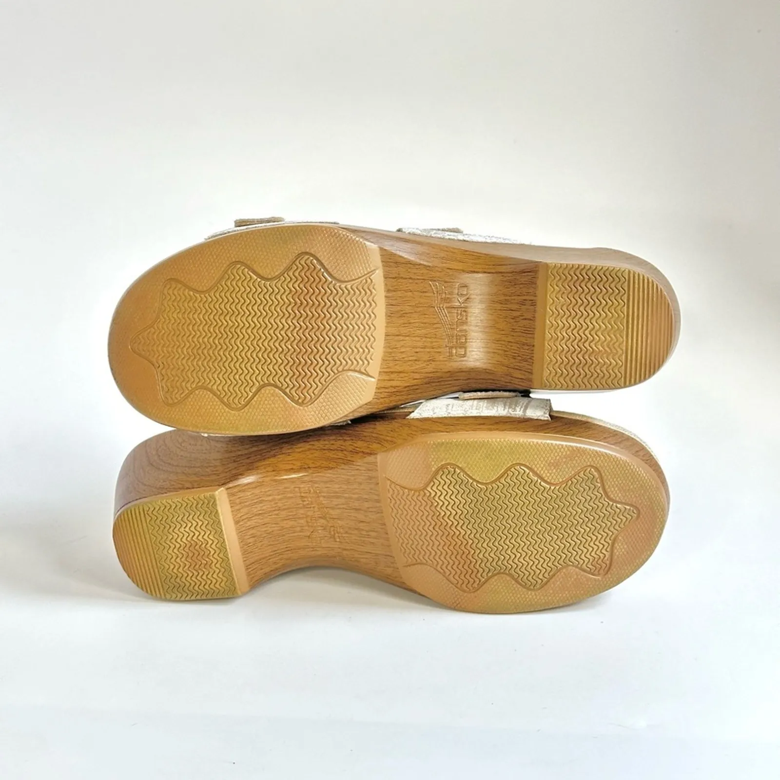 Dansko Sophie Distressed Double Strap Open Toe Sandal Clog White - Image 4