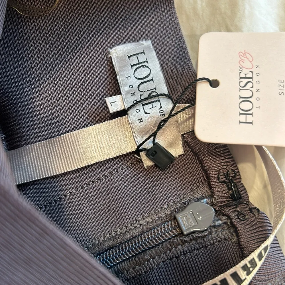 NWT House of CB Brandi Bandage Midi Skirt in Taupe Size‎ Large - Image 8