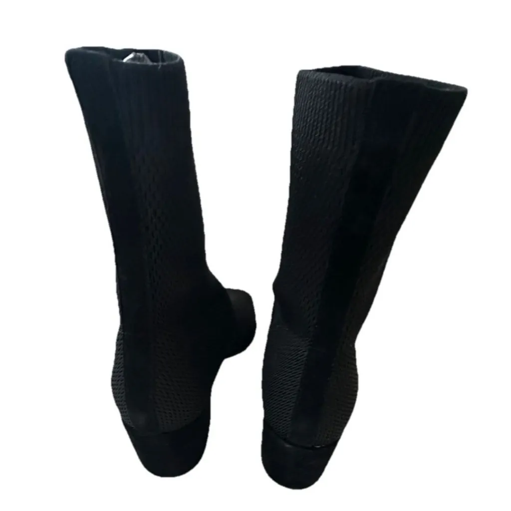 Eileen Fisher Dahlia Knit Stretch Block Heel Ankle Booties Shoes Black Size 10 - Image 4