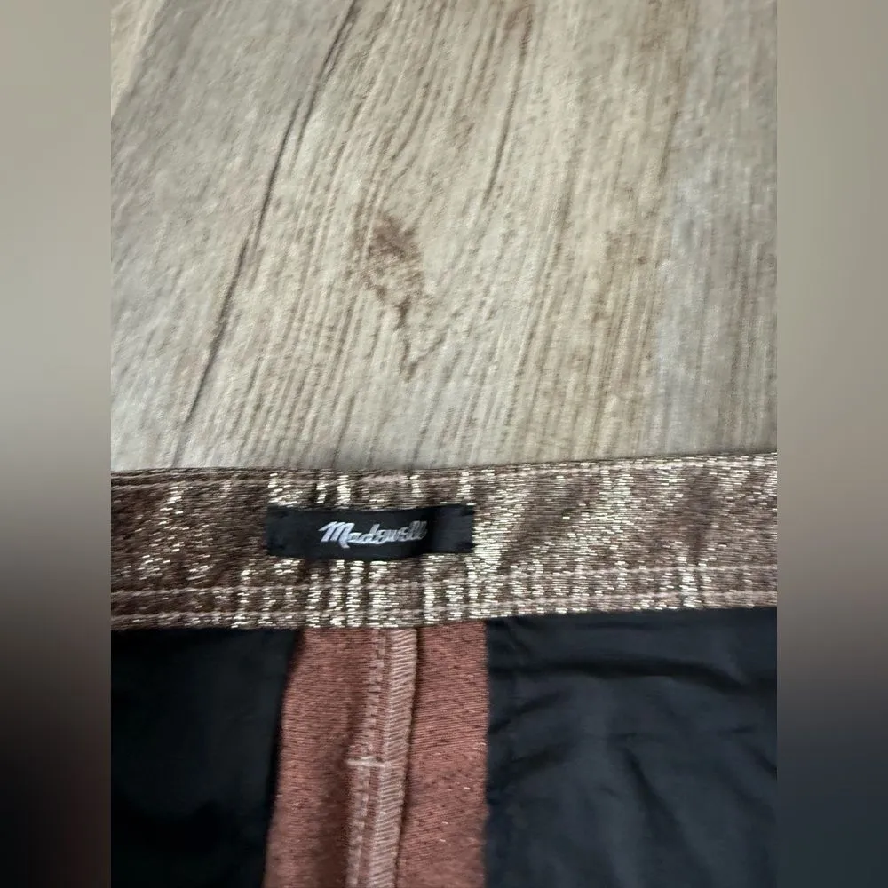 Madewell Slim Emmett Wide Leg Crop Pants in Metallic Brown Size 31 Size 10 - Image 13