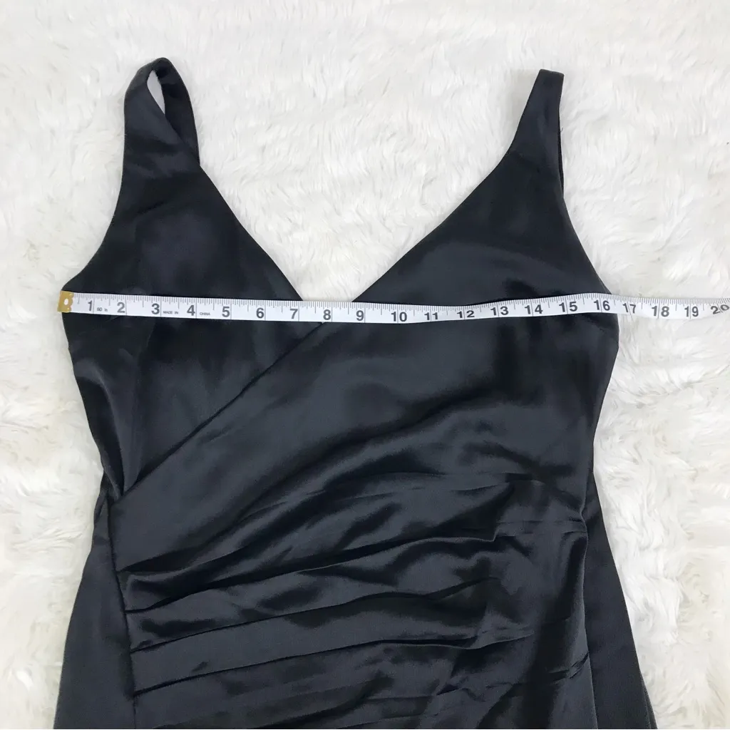 NBD  Revolve Micah Black Satin Backless‎ Cocktail.Dress Size Small Thigh Slit New - Image 10