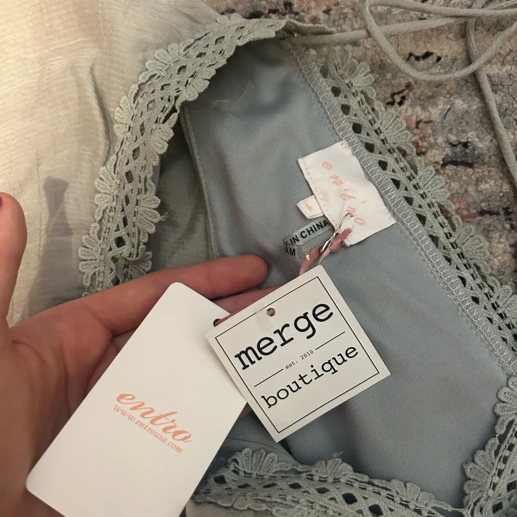 Entro Light Gray Maxi Dress with Ruffle Details - Image 5