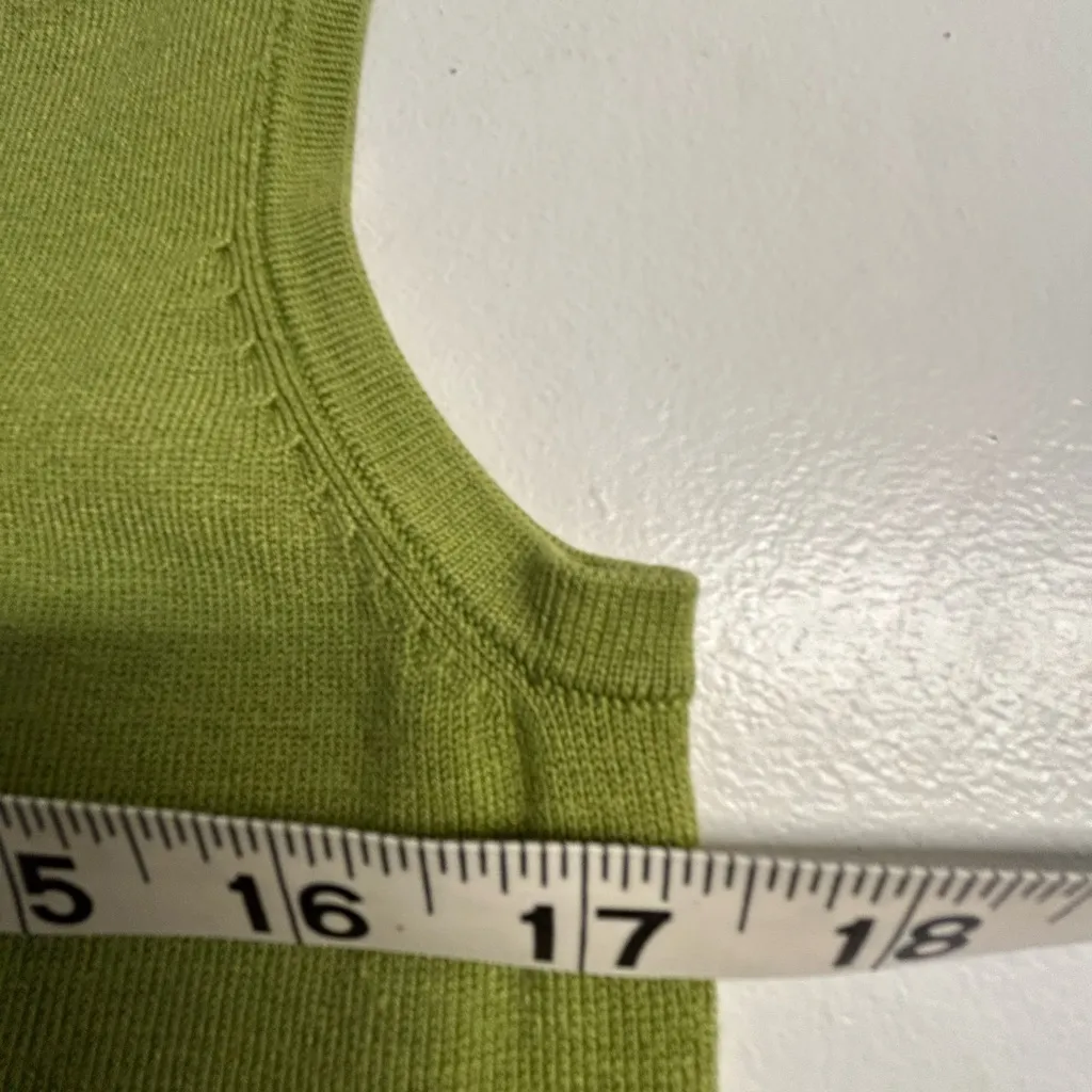 Vintage Silk Blend Green Sweater Vest Size 10 - Image 4
