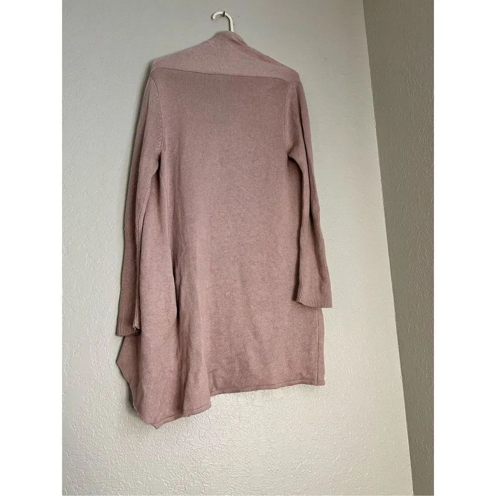 Leith  Womens XS Open Front Long Cardigan Sweater With Pockets wool blend - Image 2