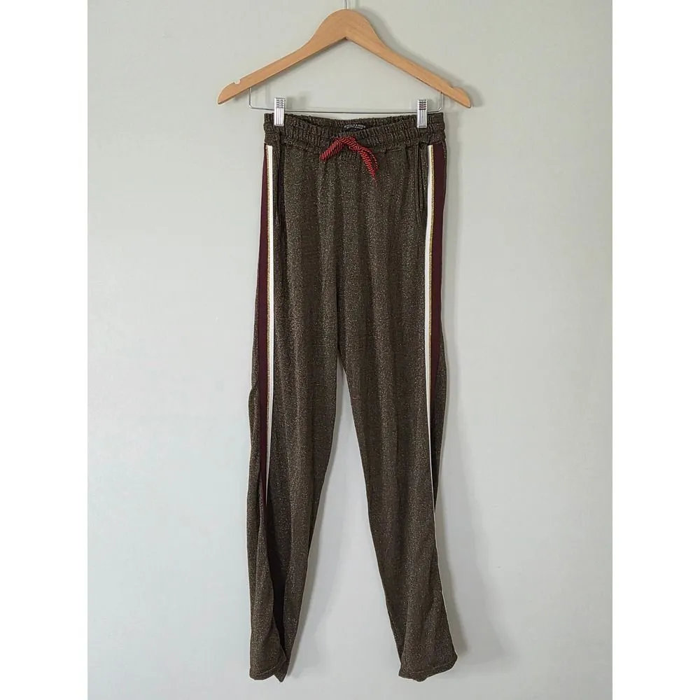 Scotch & Soda Metallic Bronze Track Pants with Side Stripe Size XS - Image 2