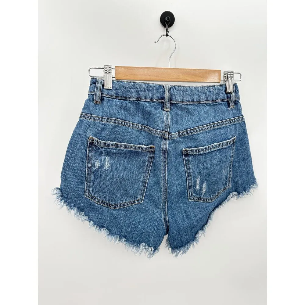 Garage Women Jean Short Size 3 Distressed Festival Cheeky Summer High Waisted - Image 2