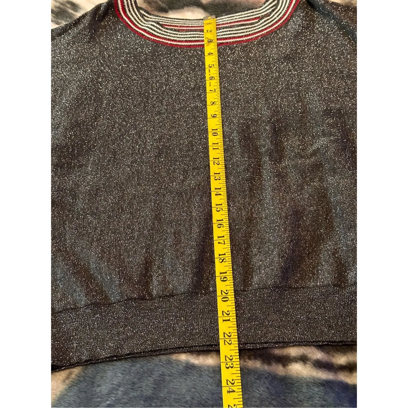 Marc New York Andrew Marc Pullover Sweater Women Large Gray Metallic Top - Image 7