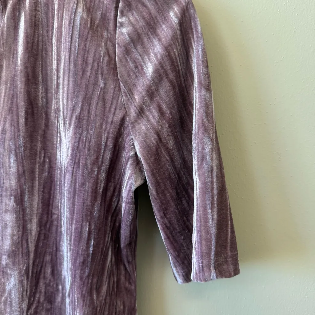 Anthropologie Pilcro Crushed Velvet Mock-Neck Top in Mauve Light Purple - Image 6