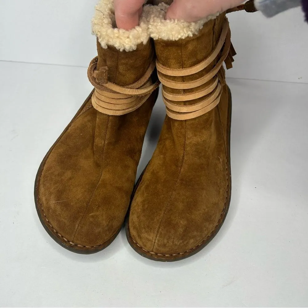 UGG Brown Winter Boots Suede Ankle Style - Image 3