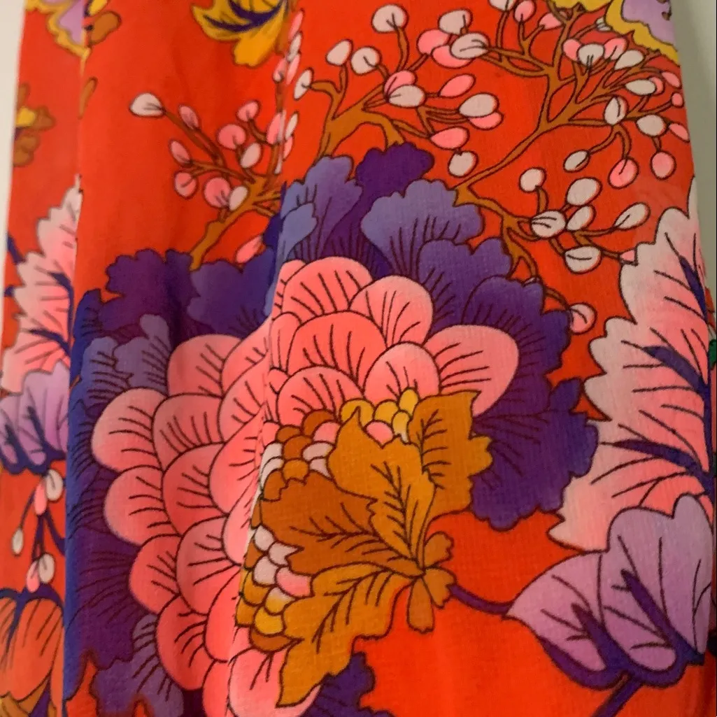 Express Red Floral Backless Dress - Image 10