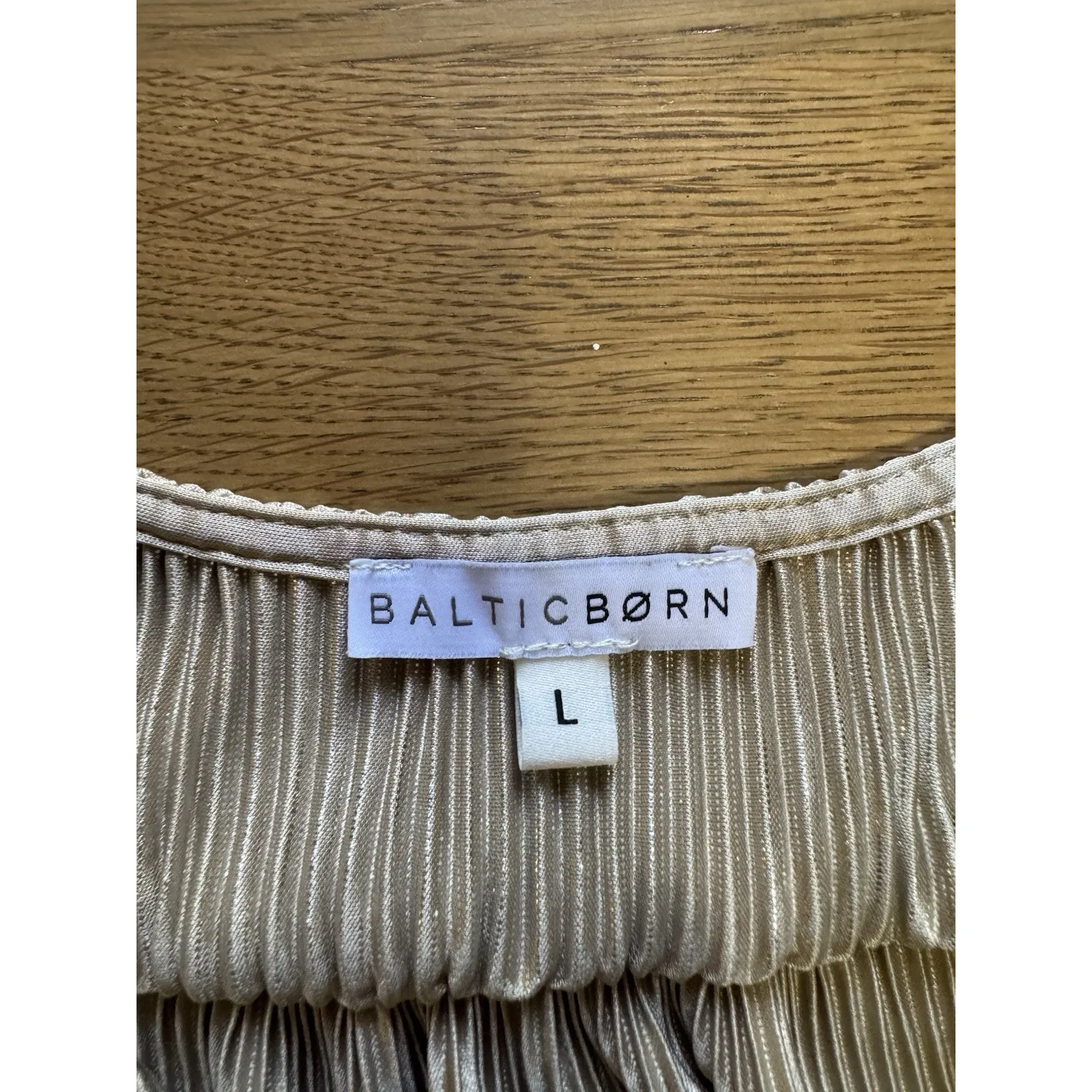 Baltic Born Venus Long Sleeve Pleated Maxi Dress In Gold Women’s Size Large - Image 3